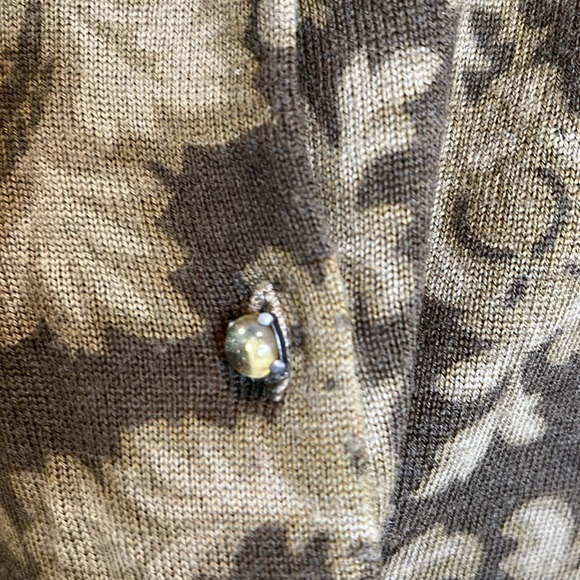 Talbot's Knit Green Floral Cardigan Women's Medium - Picture 5 of 7